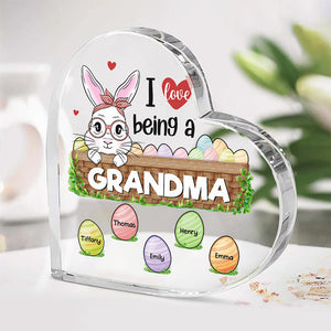 Love Being Called Grandma - Family Personalized Custom Heart Shaped Acrylic Plaque - Gift For Grandma