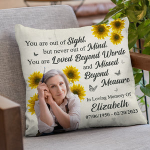 Custom Photo You're Never Out Of My Mind - Memorial Personalized Custom Pillow - Sympathy Gift For Family Members