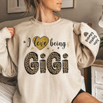 Happiness Is Being A Grandma - Family Personalized Custom Unisex Sweatshirt With Design On Sleeve - Christmas Gift For Mom, Grandma