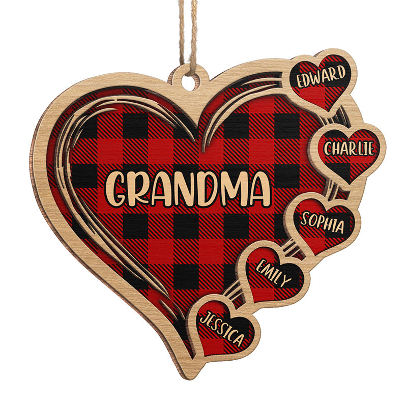 World's Best Grandma - Family Personalized Custom Ornament - Wood Custom Shaped - Christmas Gift For Grandma