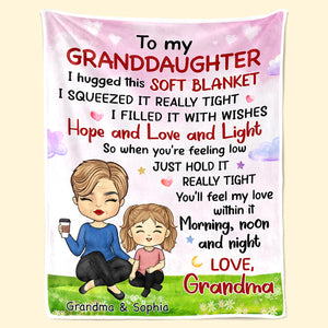 I Hugged This Soft Blanket - Family Personalized Custom Blanket - Birthday Gift For From Mom, Grandma