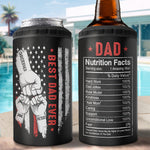 Best Bonus Dad Ever - Family Personalized Custom 4 In 1 Can Cooler Tumbler - Birthday Gift For Dad