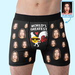 Custom Photo World’s Greatest Cock - Funny Personalized Custom Boxer Briefs, Men's Boxers - Birthday Gift For Boyfriend, Husband
