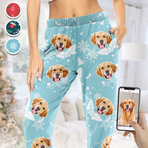 Custom Photo Happy Pawlidays - Dog & Cat Personalized Custom Face Photo Pajama Pants - New Arrival, Christmas Gift For Pet Owners, Pet Lovers