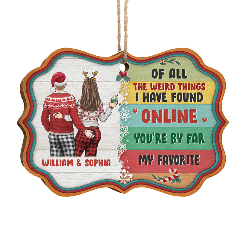 You're By Far My Favorite - Couple Personalized Custom Ornament - Wood Benelux Shaped - Christmas Gift For Husband Wife, Anniversary