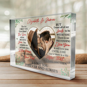 Custom Photo The Day I Met You - Couple Personalized Custom Rectangle Shaped Acrylic Plaque - Gift For Husband Wife, Anniversary