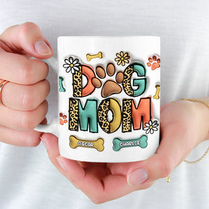 Yappy Holidays Cat Mom Dog Mom - Dog & Cat Personalized Custom 3D Inflated Effect Printed Mug - Christmas Gift For Pet Owners, Pet Lovers
