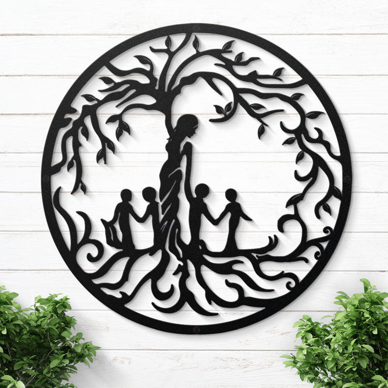 The Love Of Mother - Family Personalized Custom Home Decor Cut Metal Sign, Metal Wall Art - Gift For Family Members