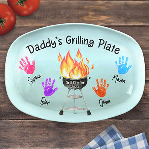 Best Dad's Grilling Plate - Family Personalized Custom Platter - Father's Day, Birthday Gift For Dad