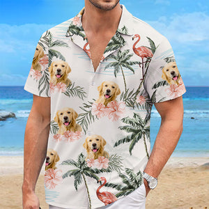 Custom Photo Summer Is In The Air - Dog & Cat Personalized Custom Unisex Tropical Hawaiian Aloha Shirt - Summer Vacation Gift, Gift For Pet Owners, Pet Lovers