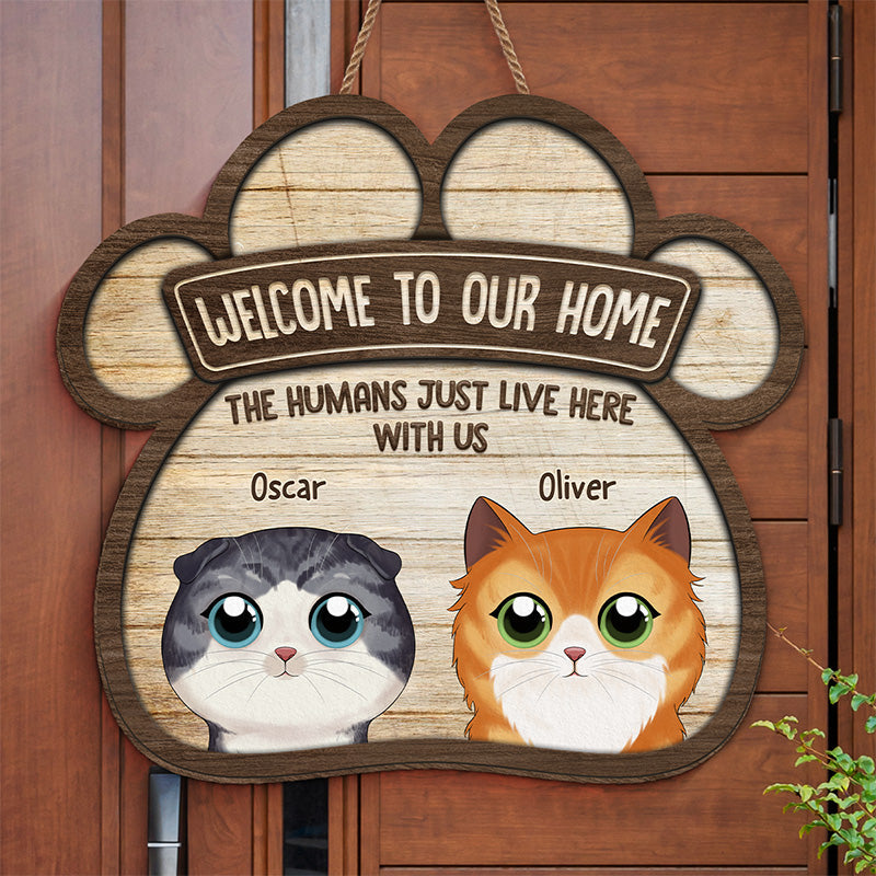 Welcome To Meow House - Cat Personalized Custom Shaped Home Decor Wood Sign - House Warming Gift For Pet Owners, Pet Lovers