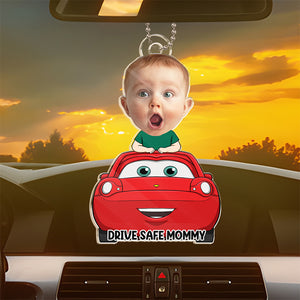 Custom Photo Baby Travels With You - Family Personalized Custom Car Ornament - Acrylic Custom Shaped - Gift For Family Members