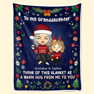 To My Lovely Granddaughter - Family Personalized Custom Blanket - Christmas Gift From Mom, Grandma