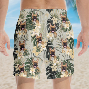Custom Photo Summer State Of Mind - Dog & Cat Personalized Custom Tropical Hawaiian Aloha Men Beach Shorts - Summer Vacation Gift, Birthday Party Gift For Pet Owners, Pet Lovers