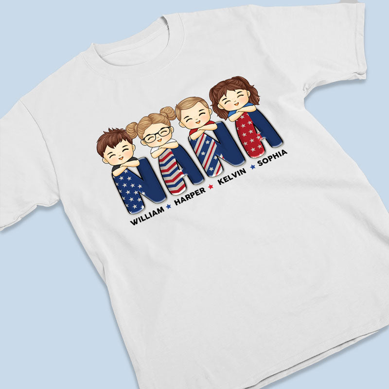 Love Being A Granny - Family Personalized Custom T-Shirt, Hoodie, Sweatshirt - 4th Of July - US Independence Day, Birthday Gift For Grandma, Hoodie