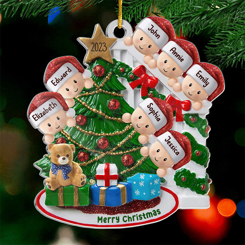 Santa Is Coming - Family Personalized Custom Ornament - Acrylic Custom Shaped - Christmas Gift For Family Members