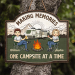 Camping Partners Forever - Camping Personalized Custom Shaped Home Decor Wood Sign - House Warming Gift For Couples, Husband Wife, Camping Lovers