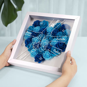 All Happy Families Resemble One Another - Family Personalized Custom Flower Shadow Box - Mother's Day, Gift For Mom, Grandma