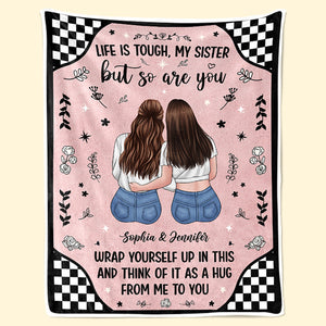 Always My Sister Forever My Friend - Family Personalized Custom Blanket - Gift For Siblings, Sisters