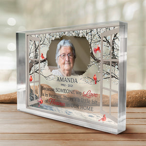 Custom Photo A Big Piece Of My Heart - Memorial Personalized Custom Rectangle Shaped Acrylic Plaque - Sympathy Gift For Family Members