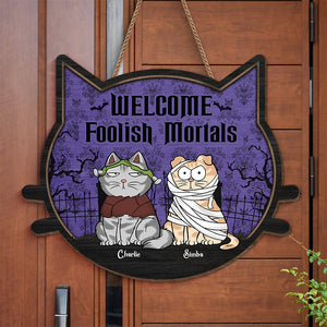 Cute But Spooky - Cat Personalized Custom Shaped Home Decor Wood Sign - Halloween Gift For Pet Owners, Pet Lovers