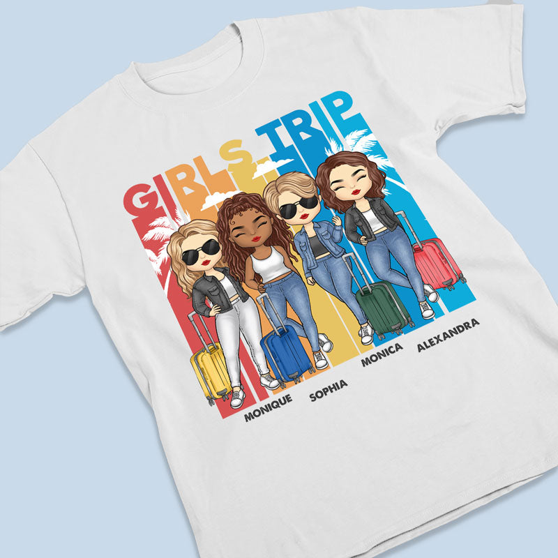 Let's Go With Us - Bestie Personalized Custom Unisex T-shirt - Summer Vacation, Gift For Bestie, BFF, Sisters