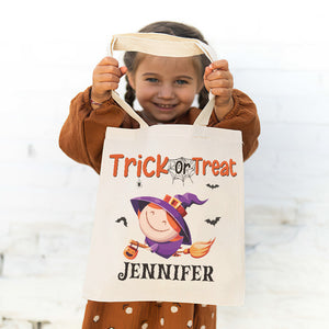 Candy Monster - Family Personalized Custom Tote Bag - Halloween Gift For Kid
