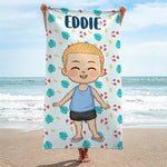 Salt Water Heals Everything - Family Personalized Custom Beach Towel - Summer Vacation Gift, Birthday Pool Party Gift For Family Members