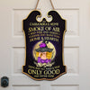 Sky Above Earth Below Peace Within - Personalized Custom Shaped Home Decor Witch Wood Sign - Halloween Gift For Witches, Yourself