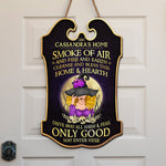 Sky Above Earth Below Peace Within - Personalized Custom Shaped Home Decor Witch Wood Sign - Halloween Gift For Witches, Yourself
