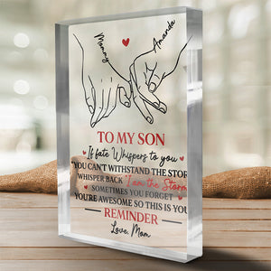 Sometimes You Forget, You Are AweSome - Family Personalized Custom Rectangle Shaped Acrylic Plaque - Gift From Mom