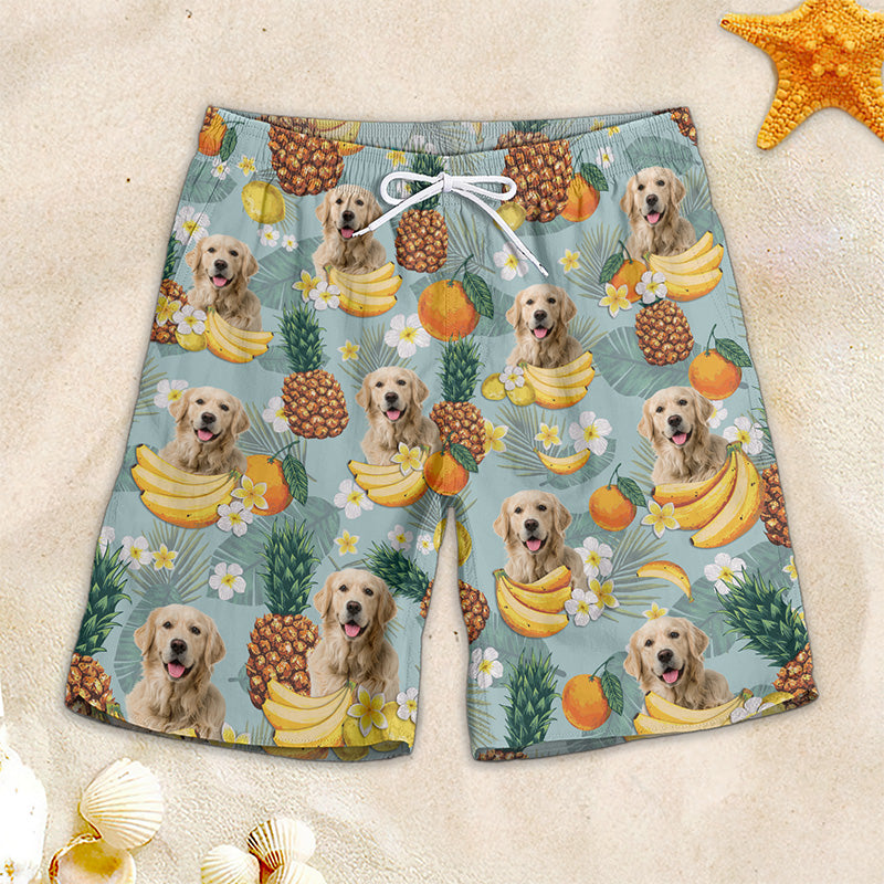 Custom Photo Sunrise Sunburn Sunset - Dog & Cat Personalized Custom Tropical Hawaiian Aloha Men Beach Shorts - Summer Vacation Gift, Birthday Party Gift For Pet Owners, Pet Lovers