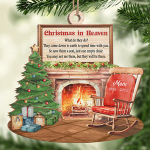 Christmas In Heaven - Memorial Personalized Custom Ornament - Wood Unique Shaped - Christmas Gift, Sympathy Gift For Family Members