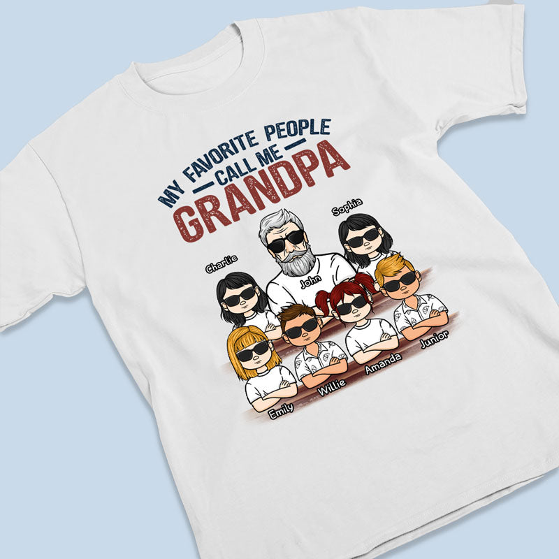 My Favorite Fishing Buddies Call Me Grandpa, Personalized Grandpa Shirt  with Grandkids Name, Gift For Grandpa, Fathers Day Gift, Papa Shirt - Kiwi  Picks Tees