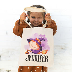 Halloween Treats And Magical Feats Await - Family Personalized Custom Tote Bag - Halloween Gift For Kid