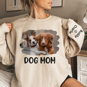 Custom Photo A Heart Full Of Paw Prints - Dog & Cat Personalized Custom Unisex Sweatshirt With Design On Sleeve - Gift For Pet Lovers, Pet Owners