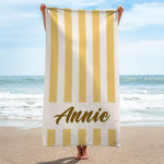 Custom Name Striped Beach Gifts for Women - Personalized Beach Towel