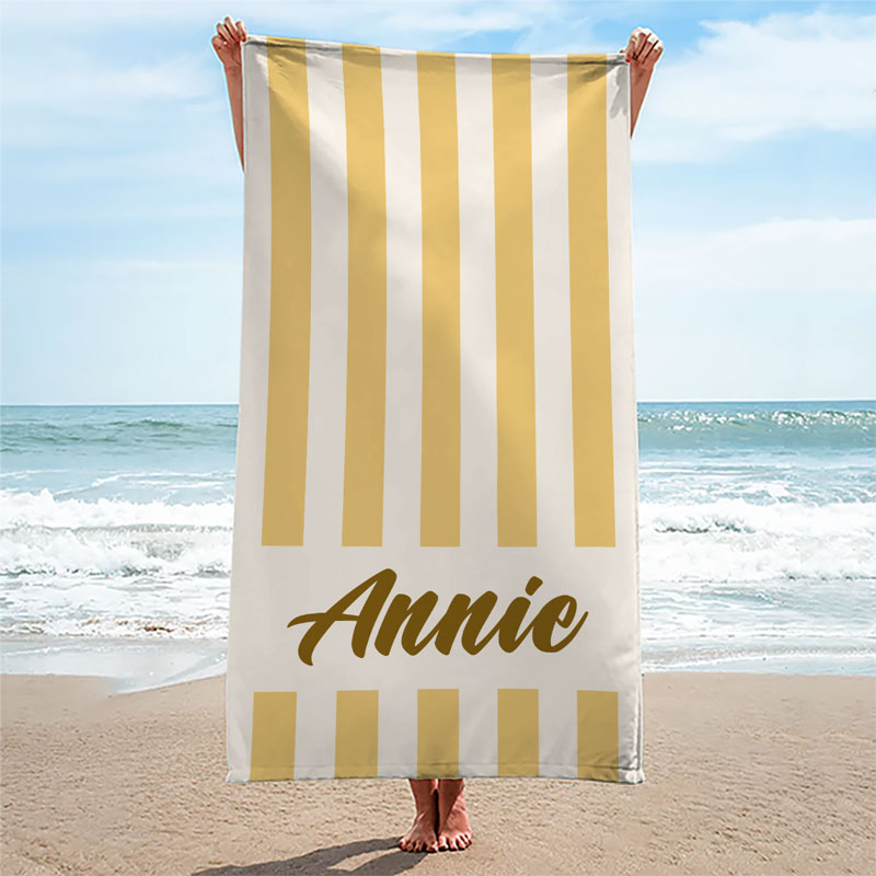 On The Beach - Bestie Personalized Custom Beach Towel - Summer Vacation Gift, Birthday Pool Party Gift For Best Friends, BFF, Sisters