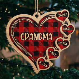 World's Best Grandma - Family Personalized Custom Ornament - Wood Custom Shaped - Christmas Gift For Grandma