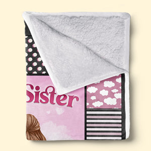 There's No Better Friend Than A Sister - Bestie Personalized Custom Blanket - Gift For Best Friends, BFF, Sisters