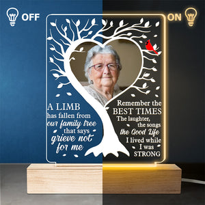 Custom Photo Remember The Best Times - Memorial Personalized Custom Shaped 3D LED Light - Sympathy Gift For Family Members