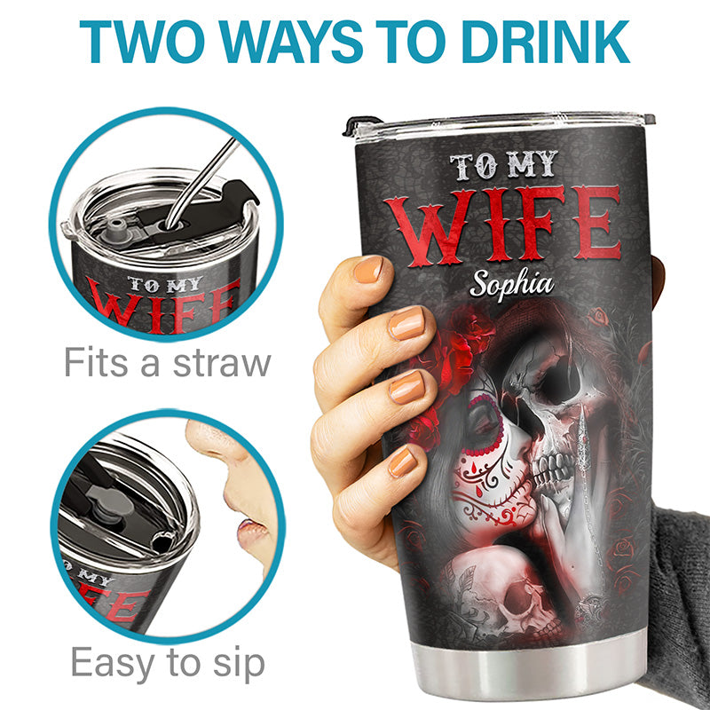 I Love You Forever & Always - Couple Personalized Custom Tumbler - Halloween Gift For Husband Wife, Anniversary