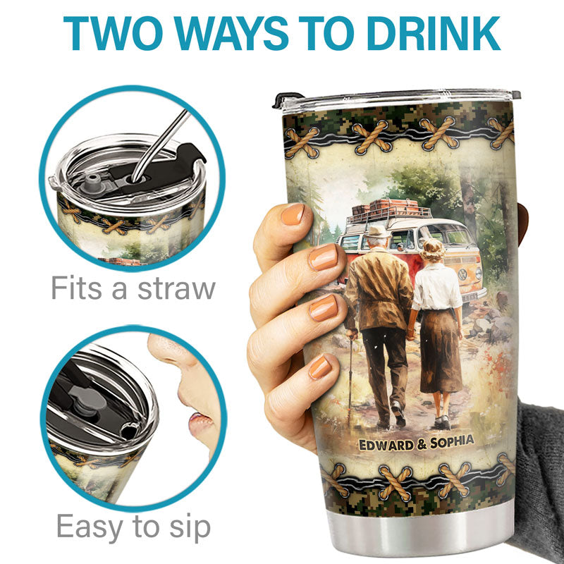 I Want To Hold Your Hand At 80 - Camping Personalized Custom Tumbler - Gift For Camping Lovers