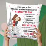 The Day I Met You - Couple Personalized Custom Pillow - Gift For Husband Wife, Anniversary