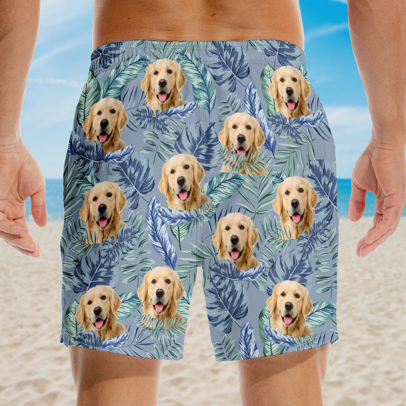 Custom Photo Sky Above Sand Below Peace Within - Dog & Cat Personalized Custom Tropical Hawaiian Aloha Men Beach Shorts - Summer Vacation Gift, Birthday Party Gift For Pet Owners, Pet Lovers