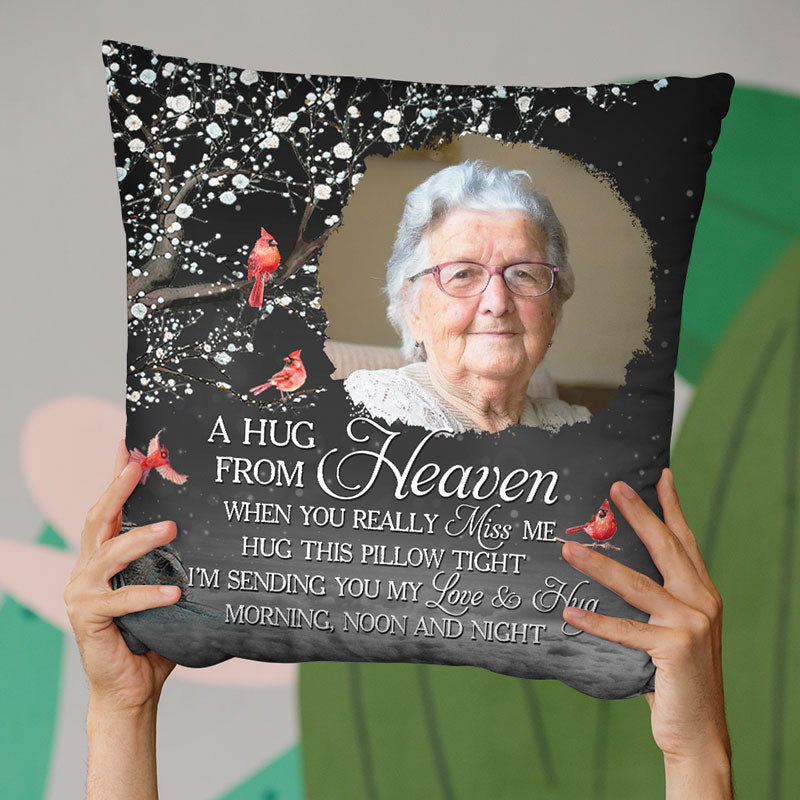 Custom Photo When You Miss Me I'm Always With You - Memorial Personalized Custom Pillow - Christmas Gift, Sympathy Gift For Family Members