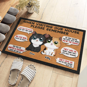 Remember When Visit Our House - Cat Personalized Custom Decorative Mat - Gift For Pet Owners, Pet Lovers