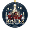 Merry Christmas Bestie Forever - Bestie Personalized Custom Ornament - Ceramic Round Shaped - Christmas Gift For Best Friends, BFF, Sisters