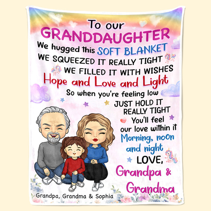 When You're Feeling Low Just Hold It - Family Personalized Custom Blanket - Gift From Grandma, Grandpa