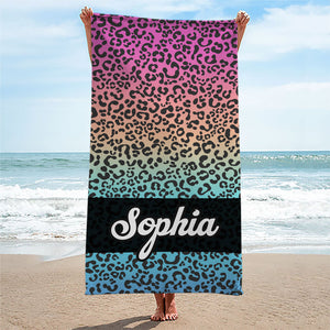 The Playful Pattern - Bestie Personalized Custom Beach Towel - Gift For Best Friends, BFF, Sisters